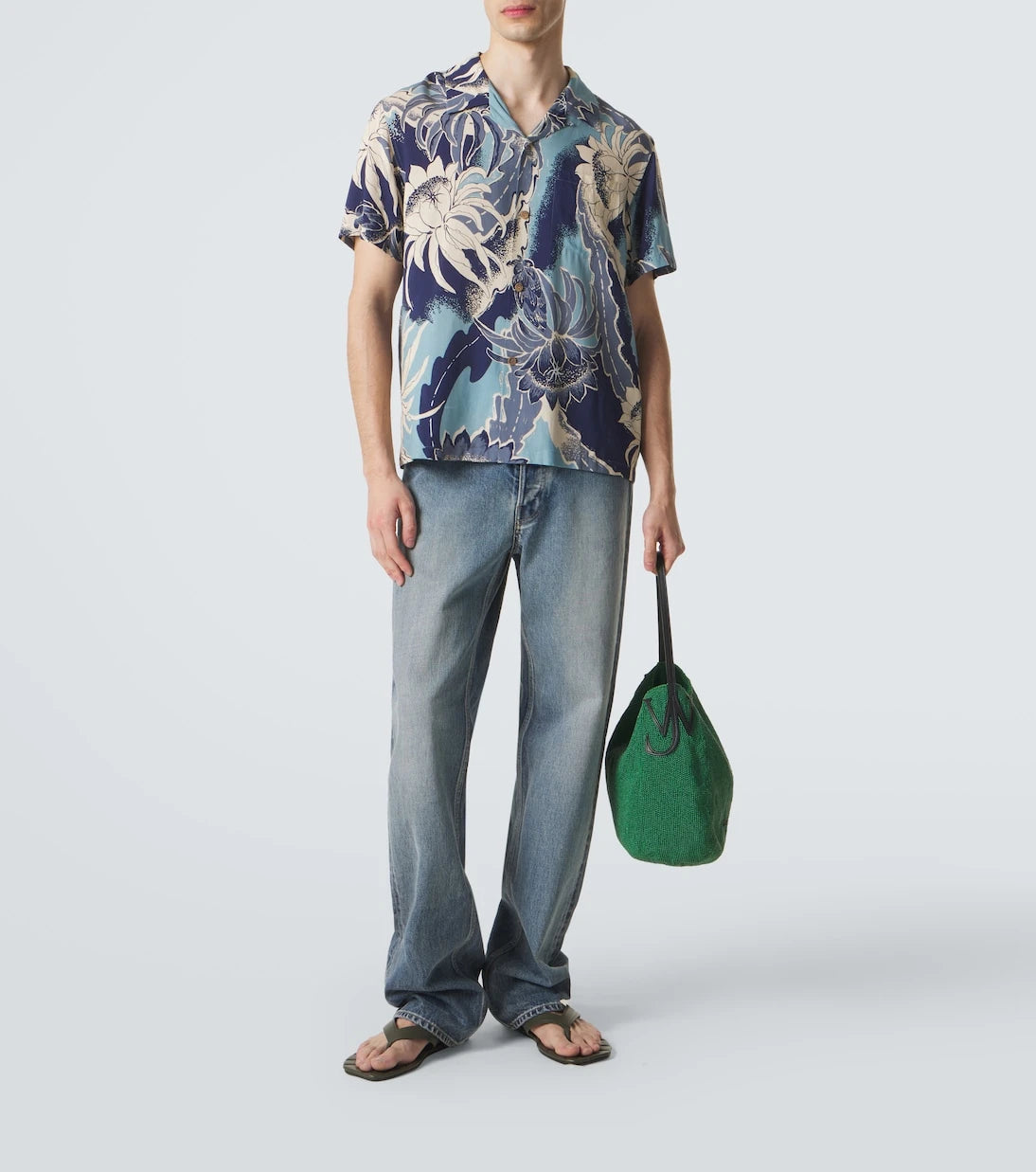 JW Anderson - Leaf leather thong sandals