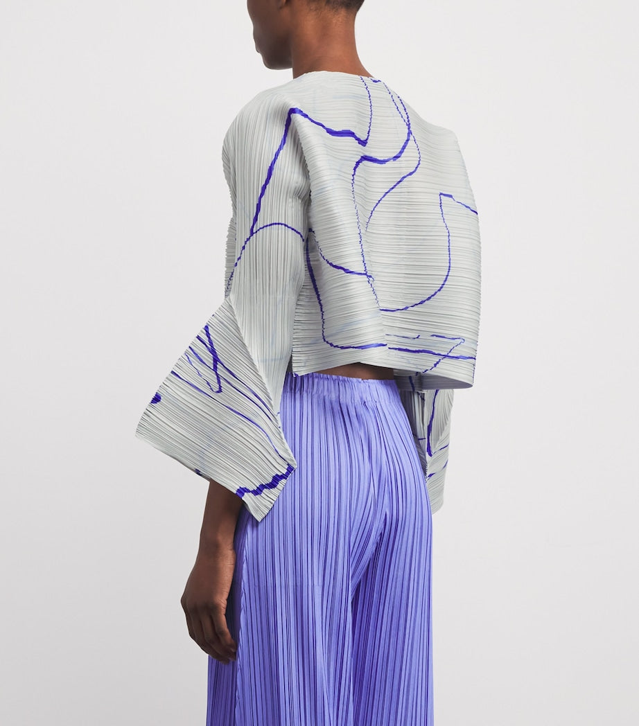 Pleats Please Issey Miyake Grey Printed Pause Jacket