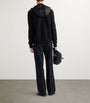 Prada Black Wool-Cashmere-Sleeve Zip-Up Hoodie