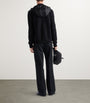 Prada Black Wool-Cashmere-Sleeve Zip-Up Hoodie
