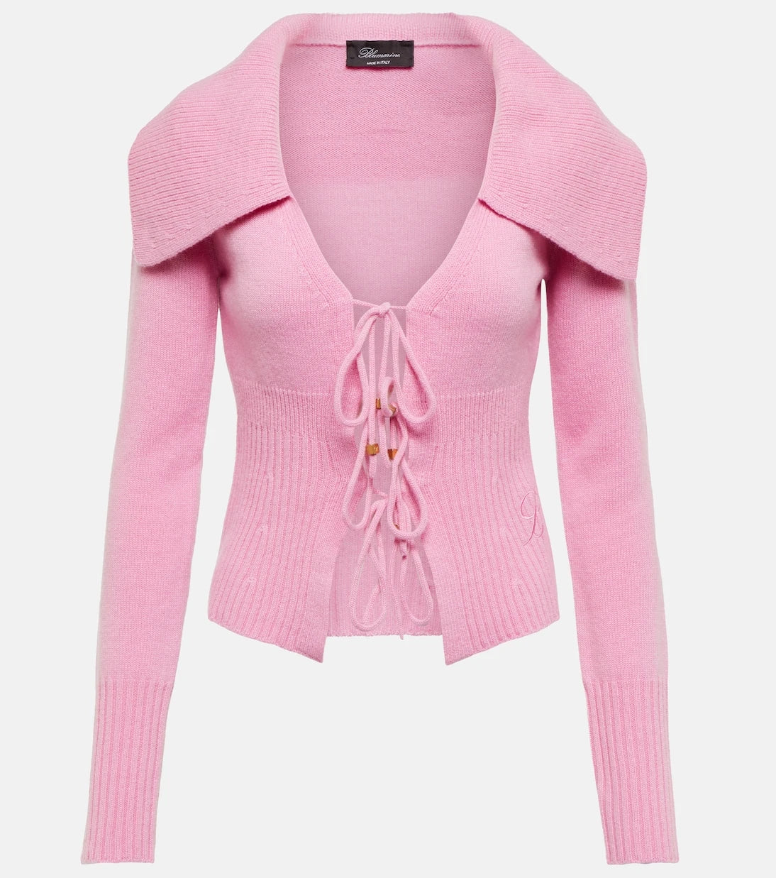 Blumarine - Ribbed-knit wool and cashmere cardigan