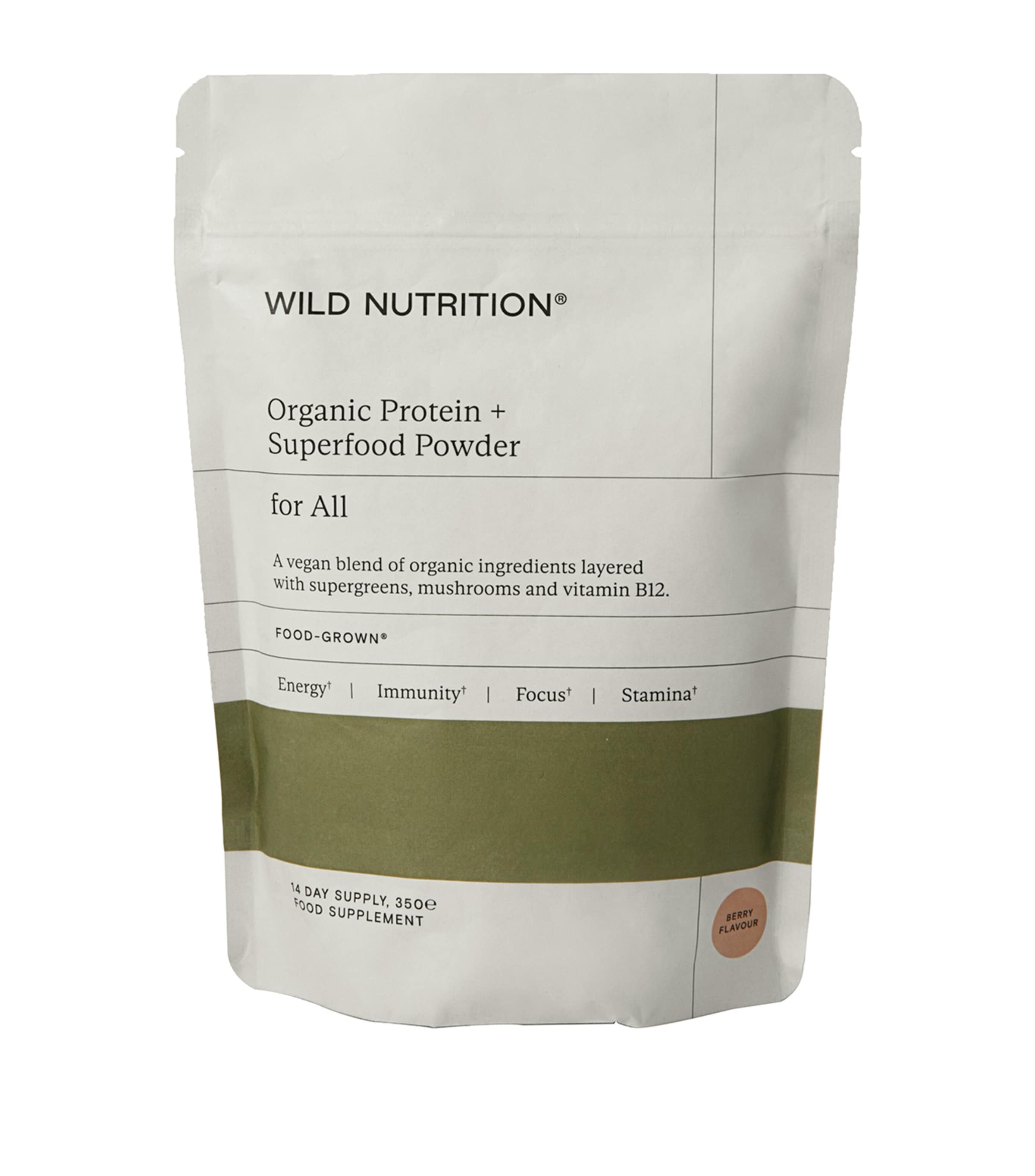 Wild Nutrition Food-Grown Organic Protein + Superfood Powder (370g)