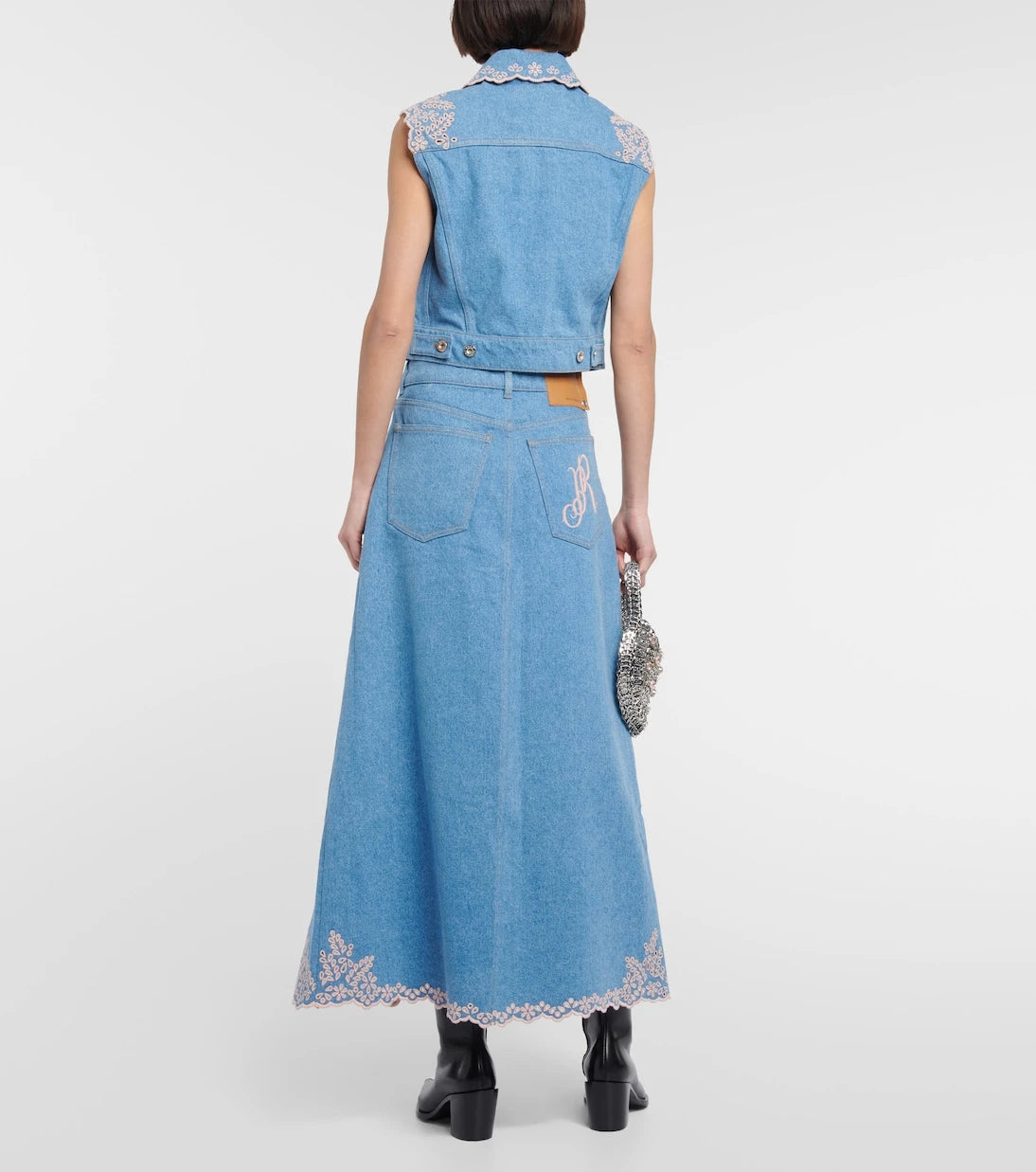 Rabanne - Embroidered denim vest