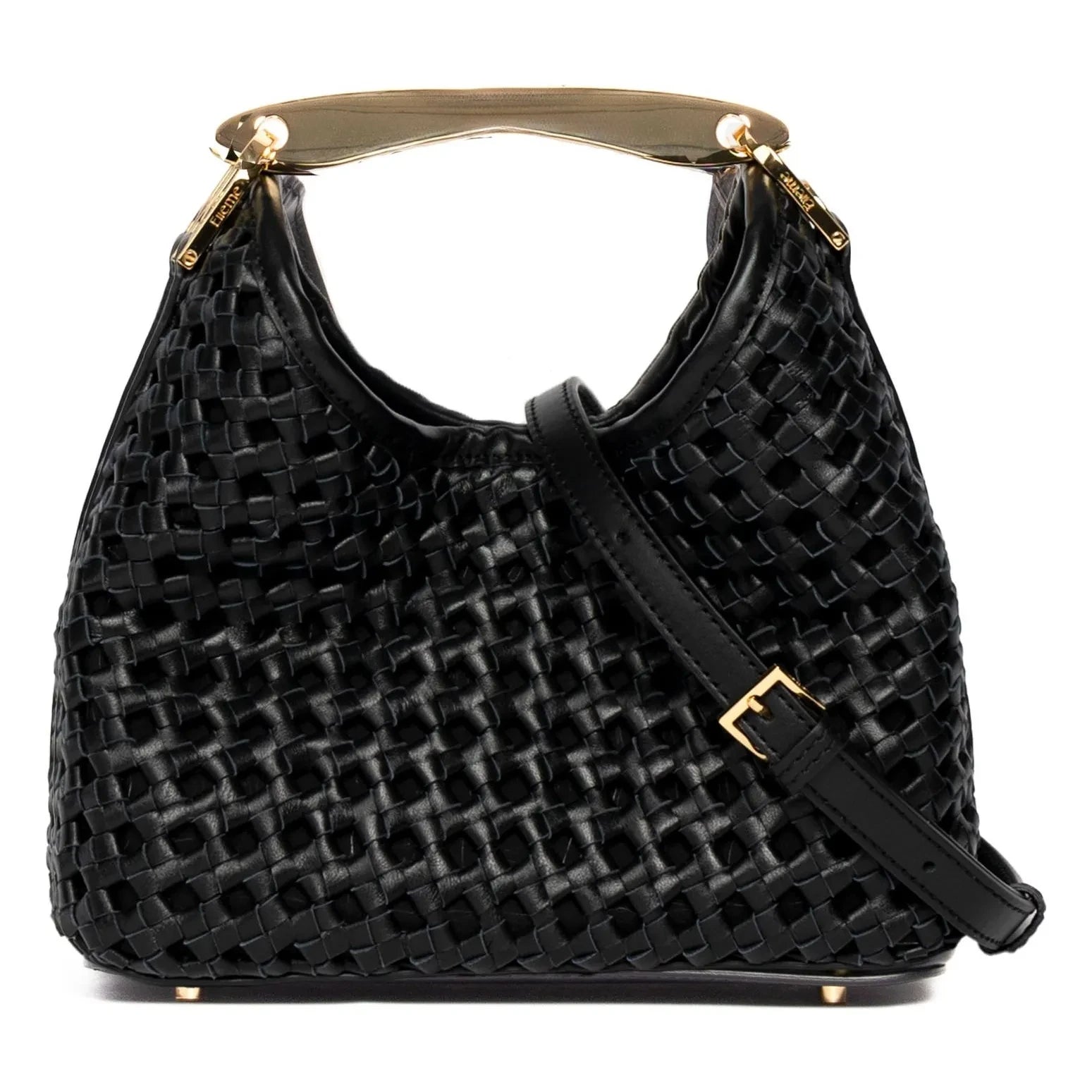 Elleme - Small Boomerang Braided Leather Bag | Black