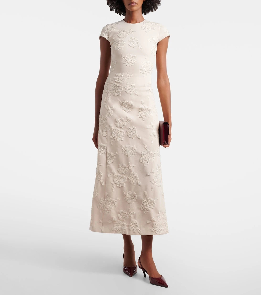 Rotate - Floral jacquard midi dress