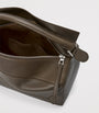 Grey Large Leather Puzzle Edge Top-Handle Bag