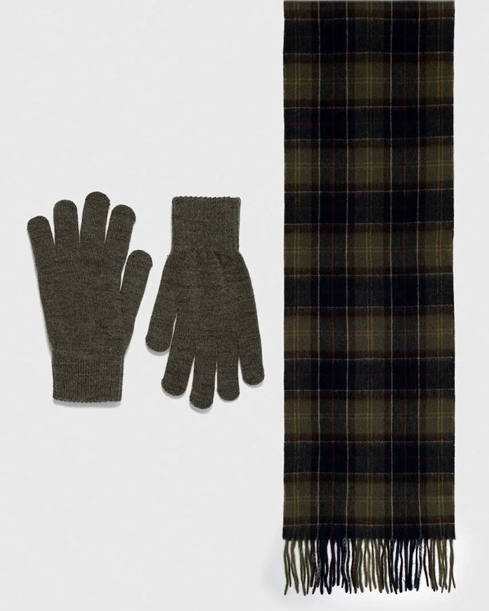 Barbour Tartan Atkı ve Eldiven Hediye Seti