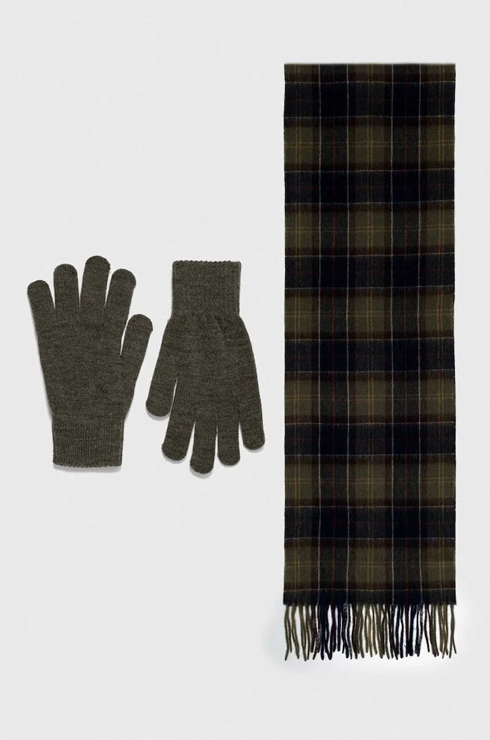 Barbour Tartan Atkı ve Eldiven Hediye Seti