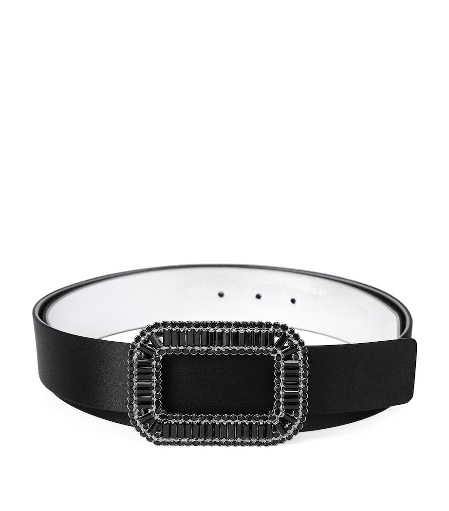 Roger Vivier Black Satin Pilgrim Belt