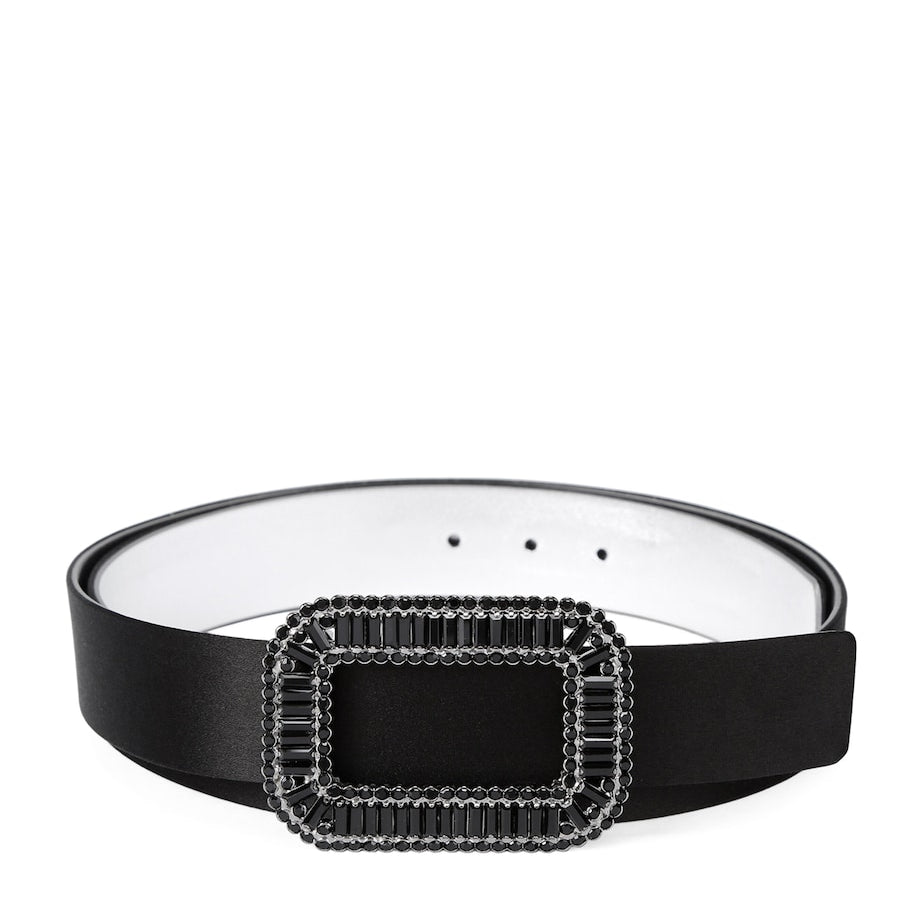 Roger Vivier Black Satin Pilgrim Belt