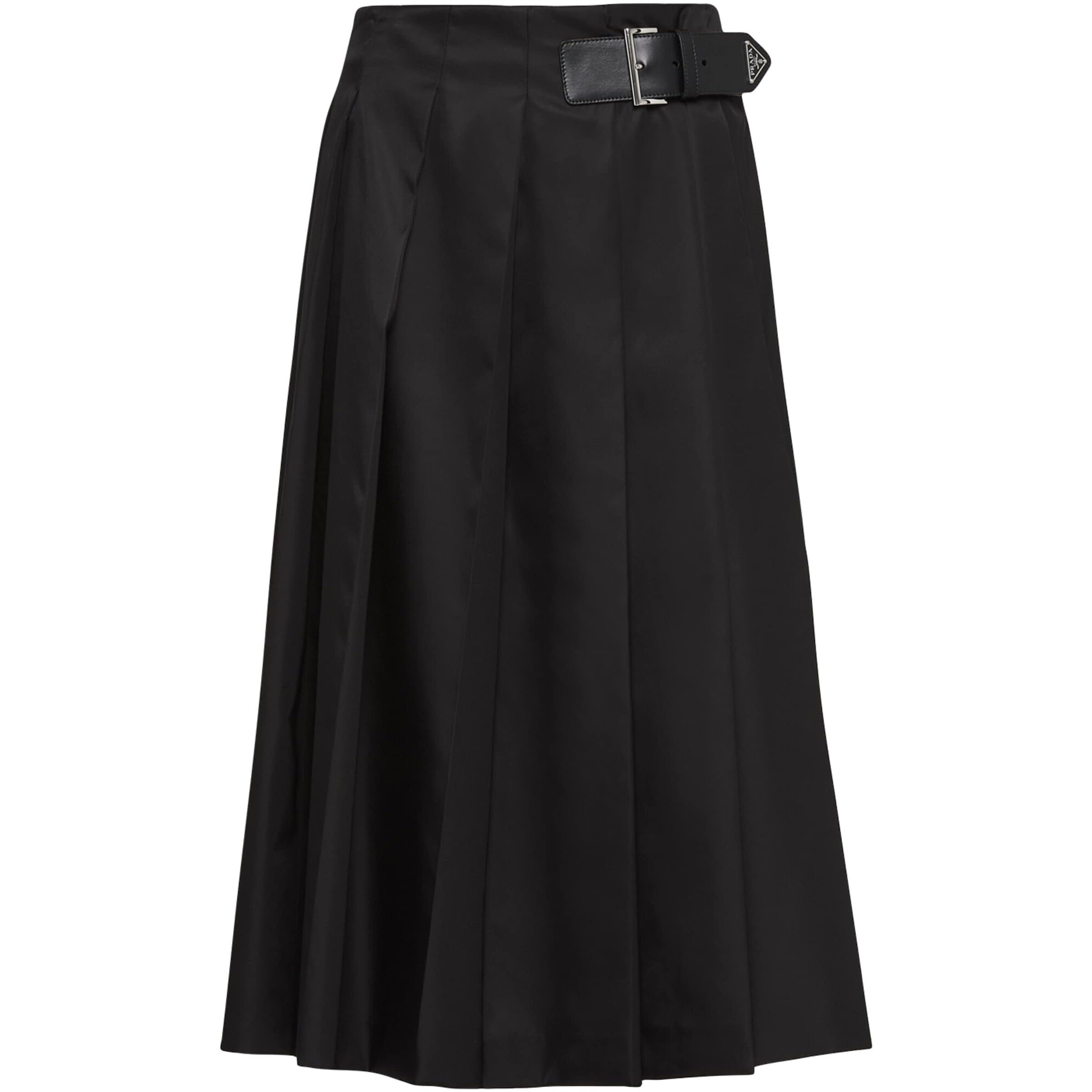 Prada Black Re-Nylon Pleated Midi Skirt