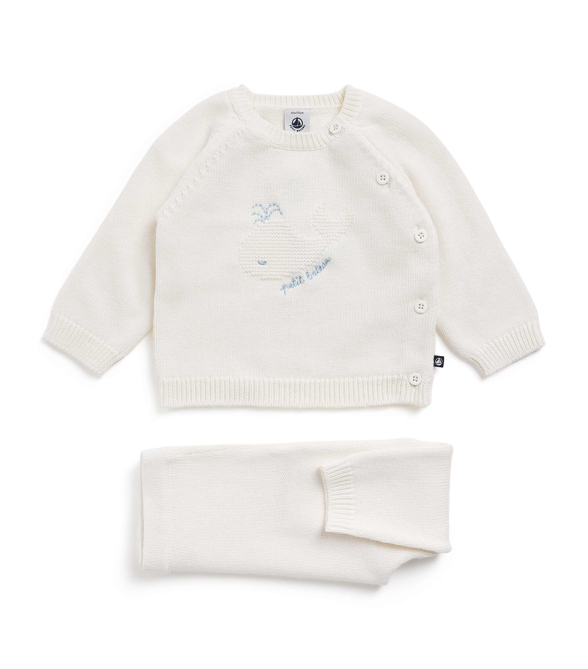 Petit Bateau Wool-Cotton Sweater and Trousers Set (1-18 Months)
