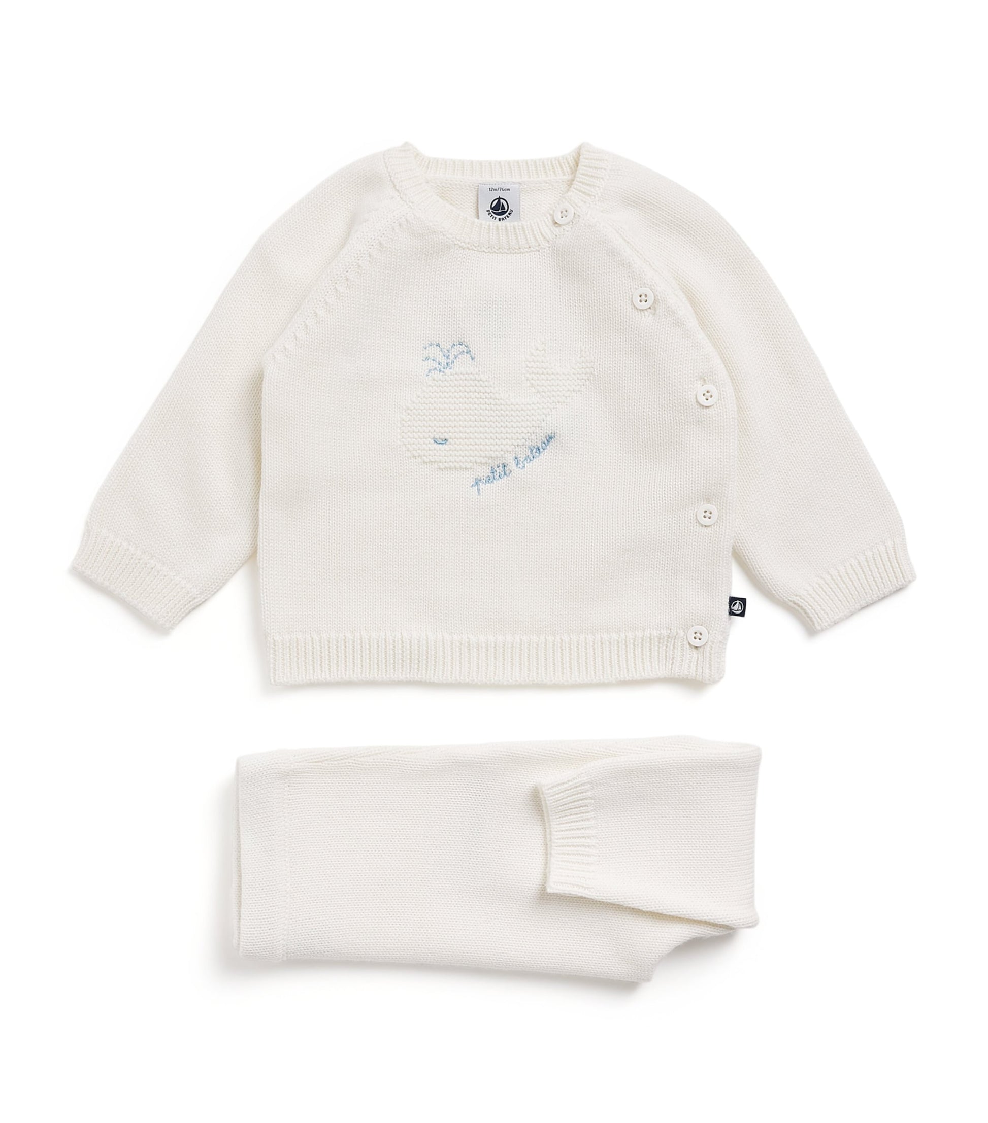 Petit Bateau Wool-Cotton Sweater and Trousers Set (1-18 Months)