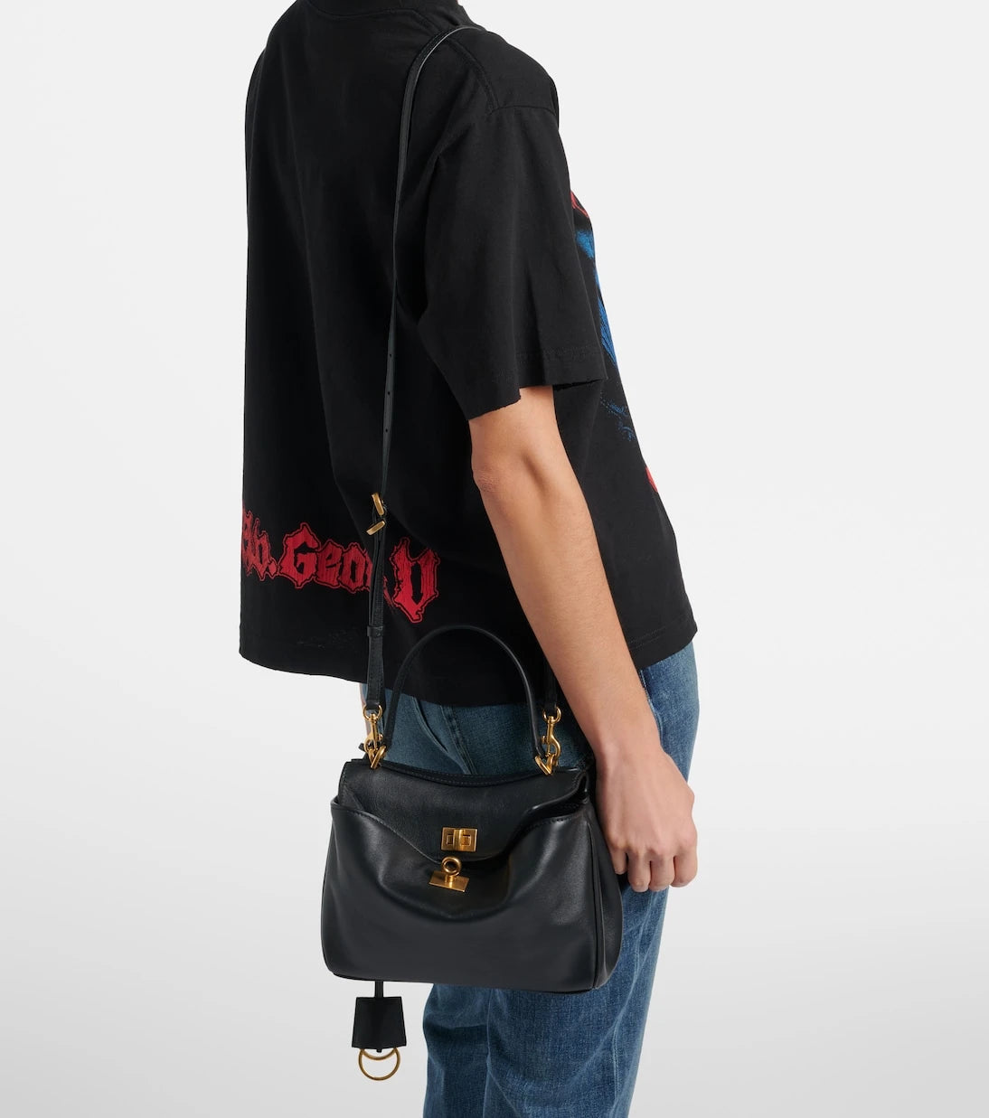 Balenciaga - حقيبة روديو توت صغيرة من الجلد