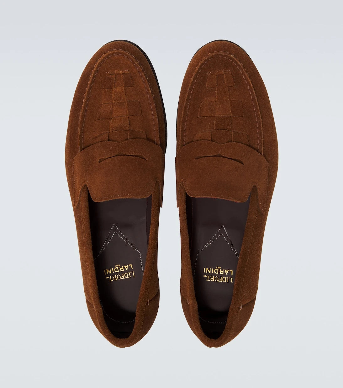Lardini - Woven suede penny loafers
