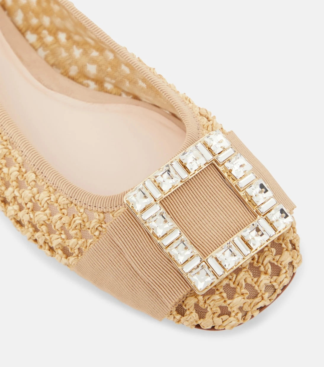 Roger Vivier - Très Vivier raffia-effect ballet flats
