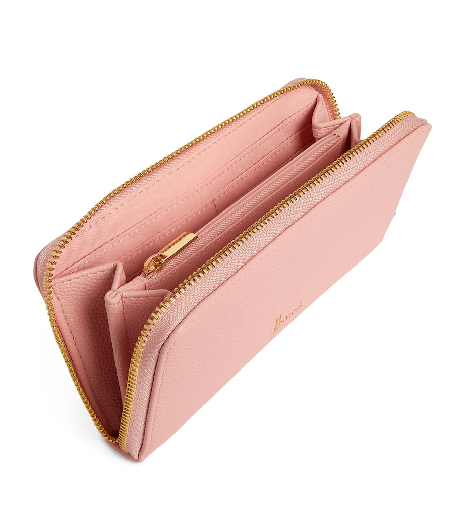 Pink Oxford Zip-Around Wallet