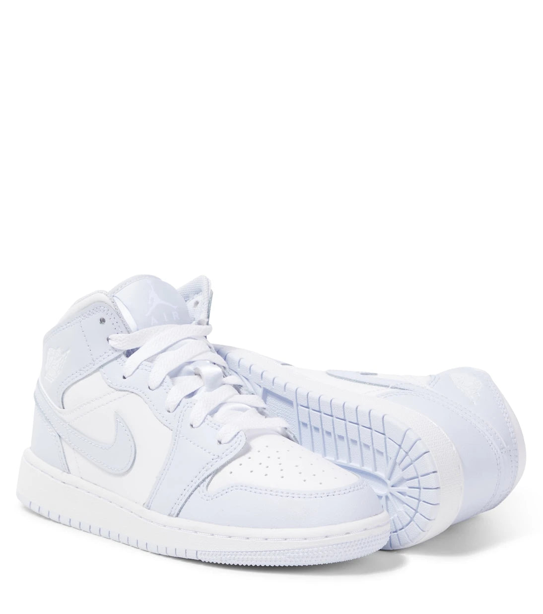 Nike Kids - حذاء سنيكرز Air Jordan 1 Mid الجلدي للأطفال
