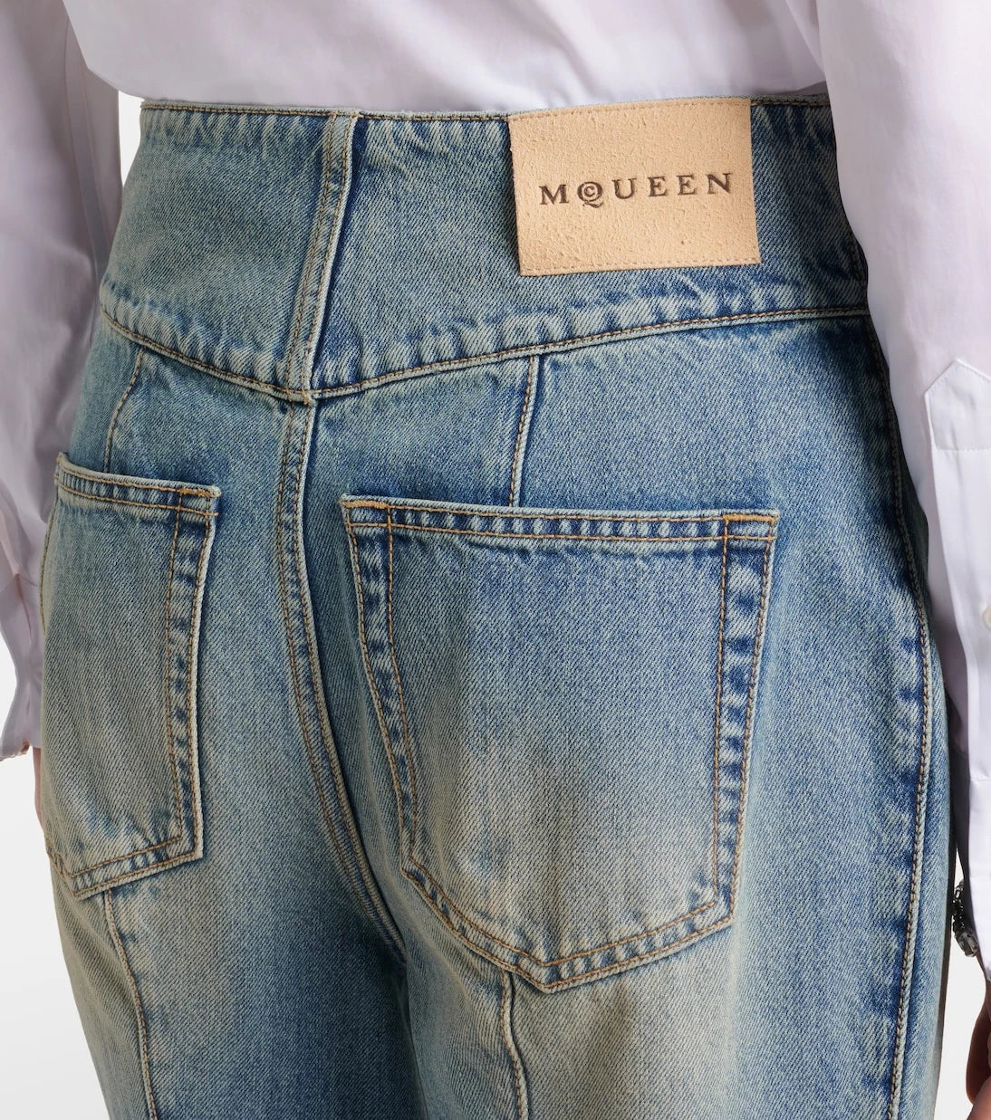 McQueen - Yüksek belli geniş paça jean