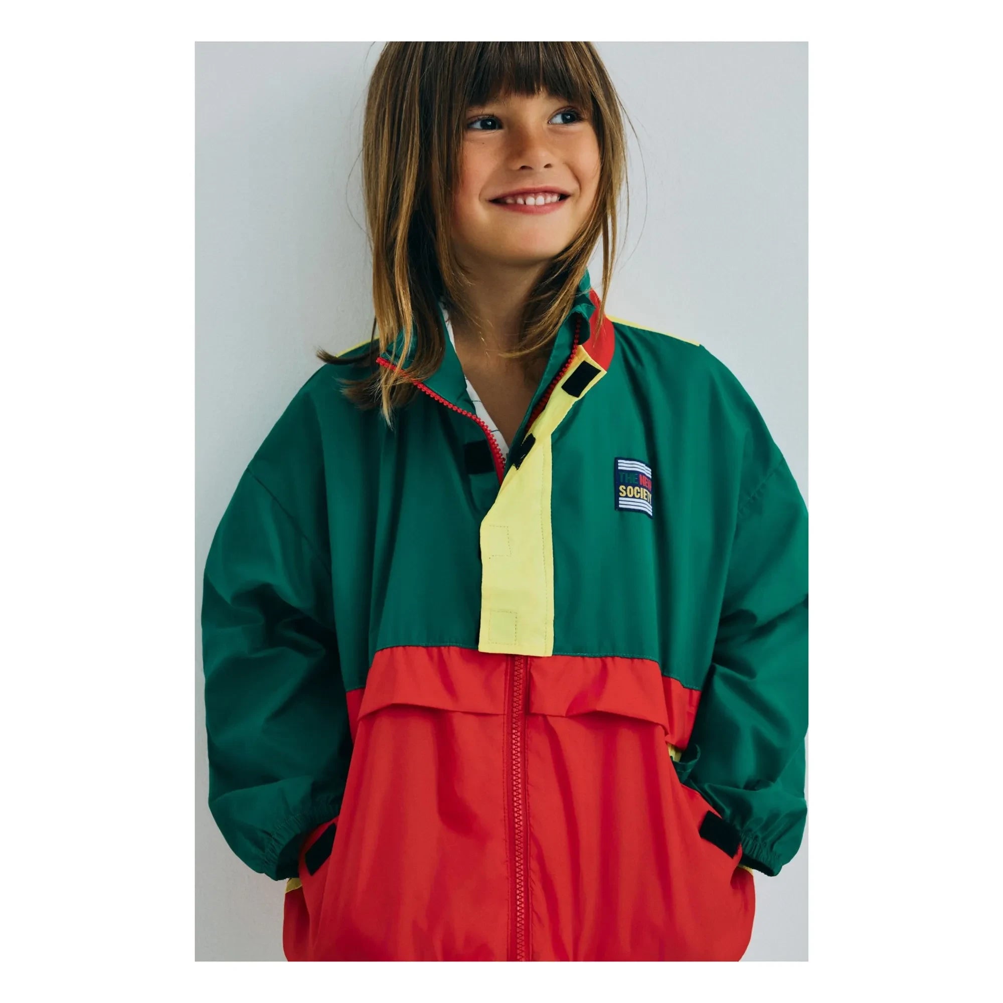 the new society - Pansy Colorblock jacket | Green