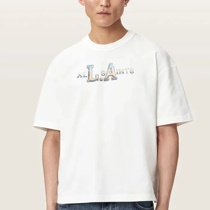 AllSaints тениска мъжка от памук ANGELINO