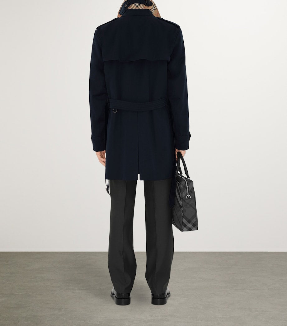Burberry Blue Short Kensington Heritage Trench Coat