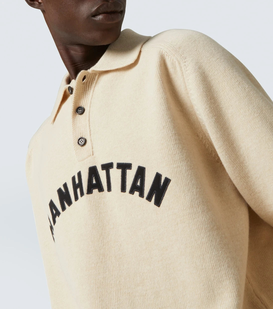 Bode - Manhattan appliqué wool polo sweater