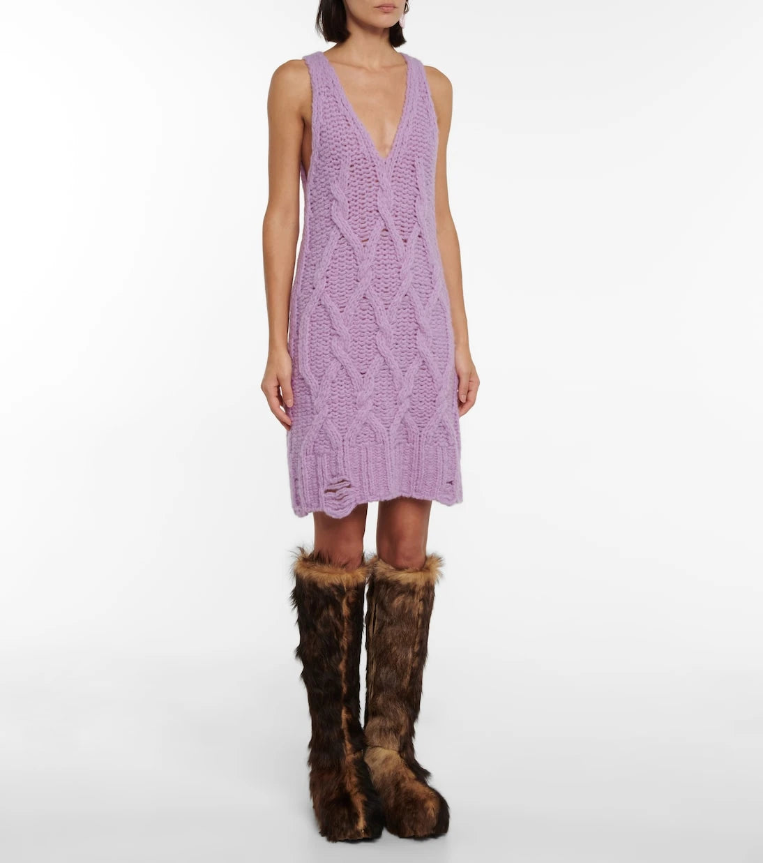 Acne Studios - Cable-knit wool-blend minidress