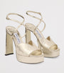 Jimmy Choo Gold Karli 125 Metallic Leather Platform Sandals
