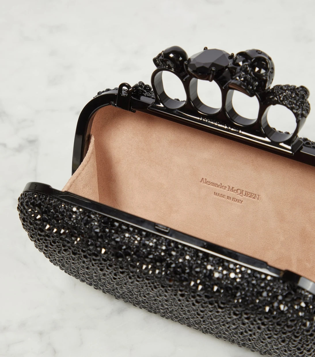 McQueen - Knuckle embellished leather clutch