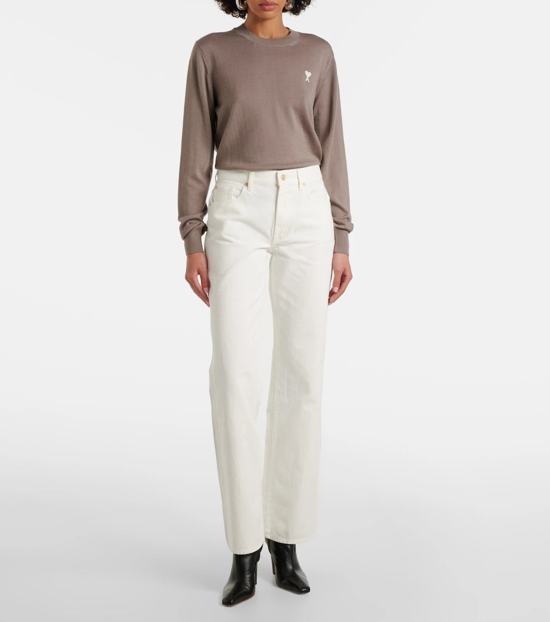 7 For All Mankind - Tess cotton and hemp straight pants