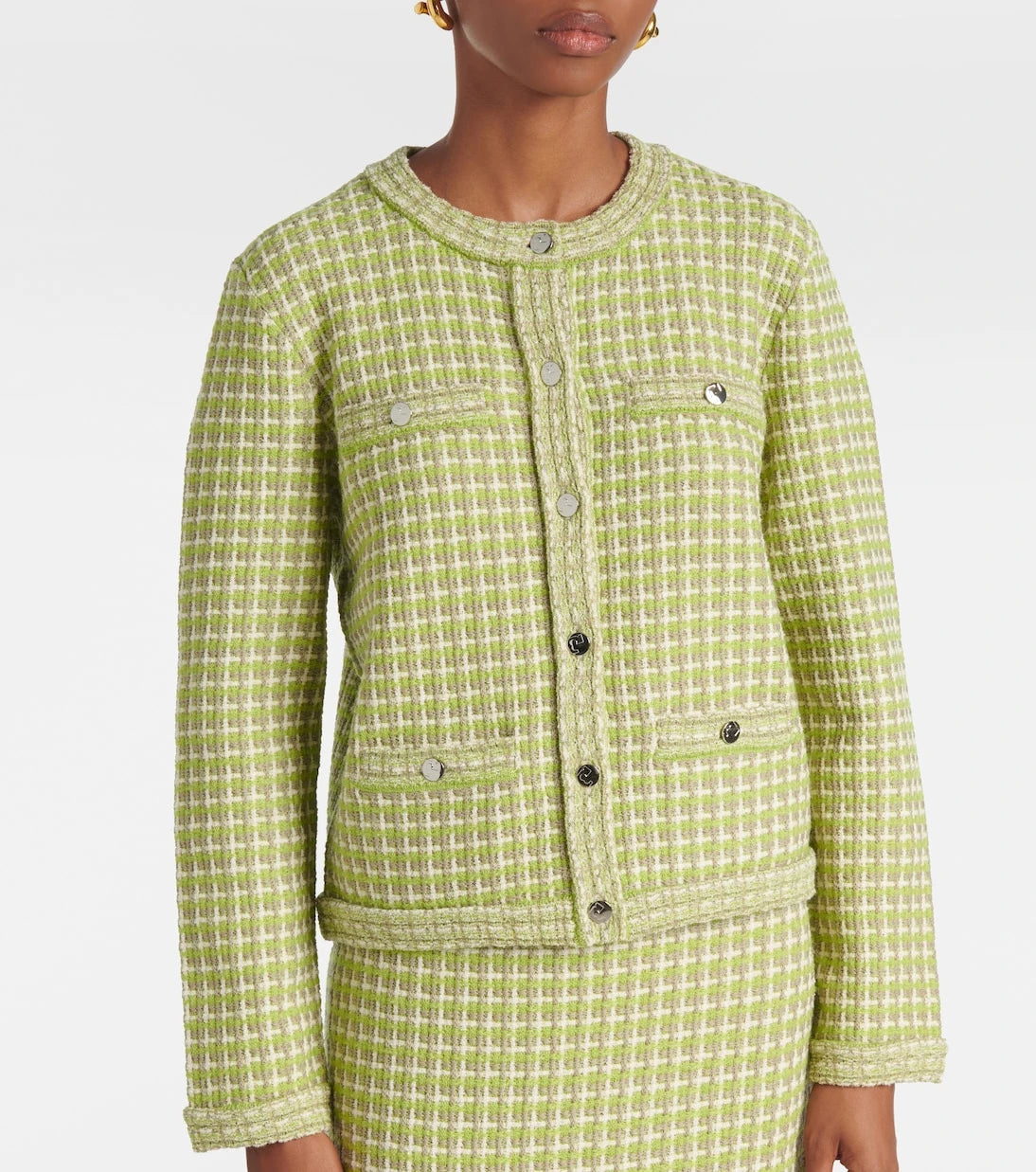 Tory Burch - Knitted checked jacket