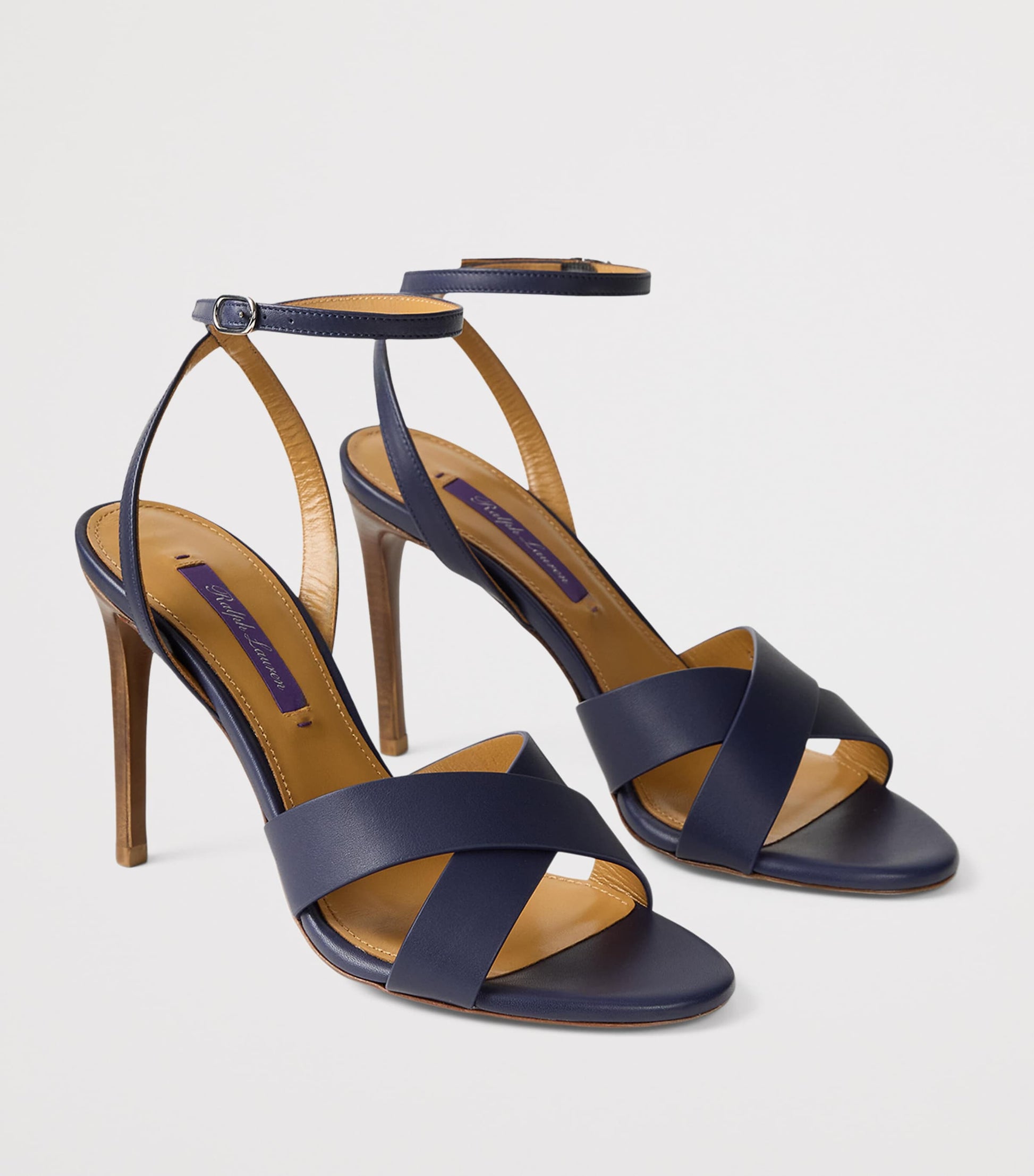 Ralph Lauren Collection Leather Cleary Heeled Sandals 95