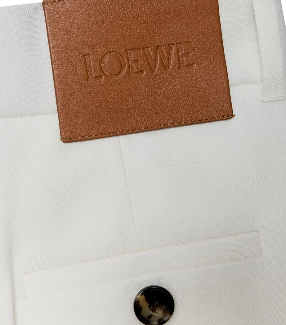 White Logo-Patch Longline Shorts