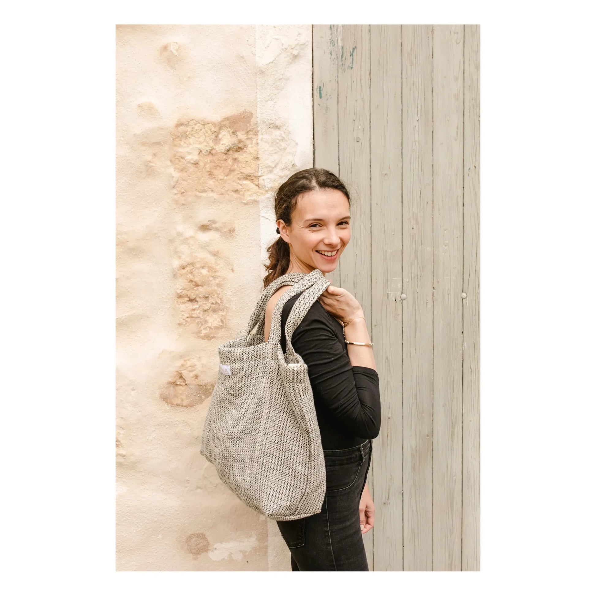Adorna - Emma Linen tote bag | Dark grey