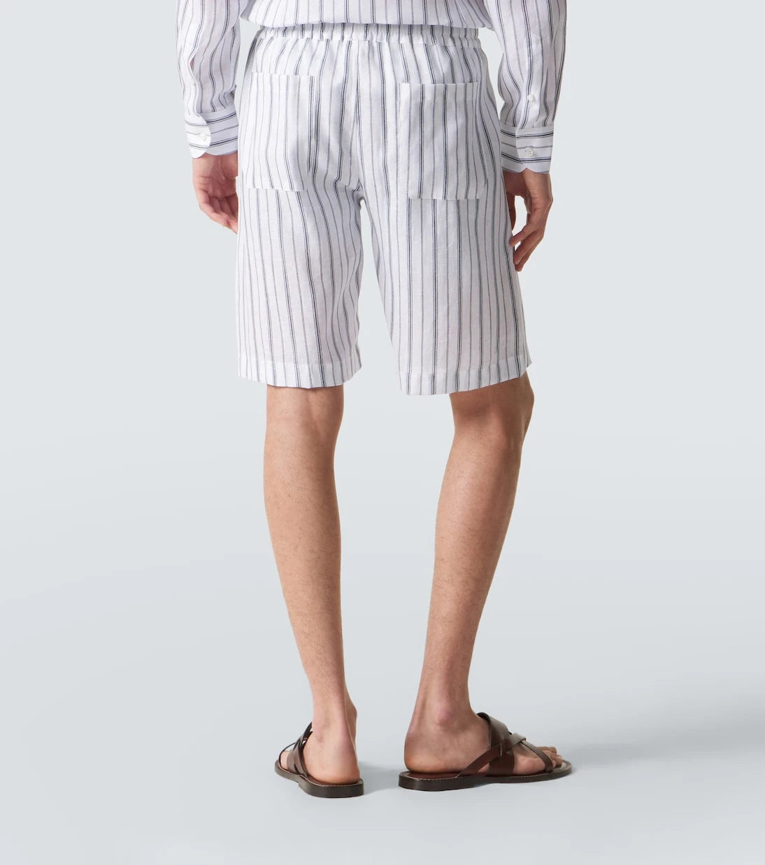 Fedeli - Striped linen Bermuda shorts