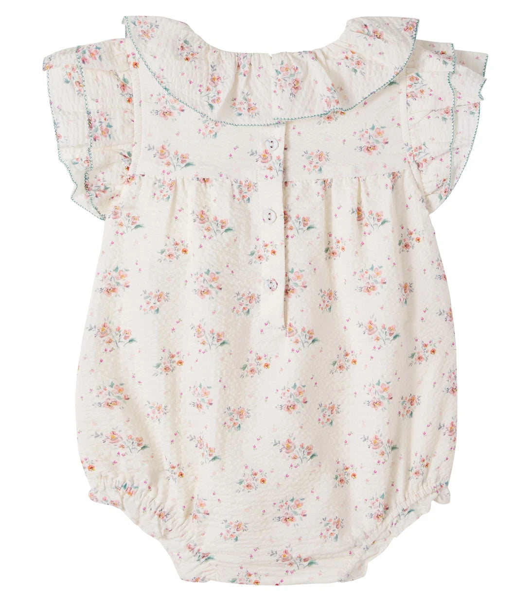 C'era Una Volta - Baby floral ruffled cotton bodysuit