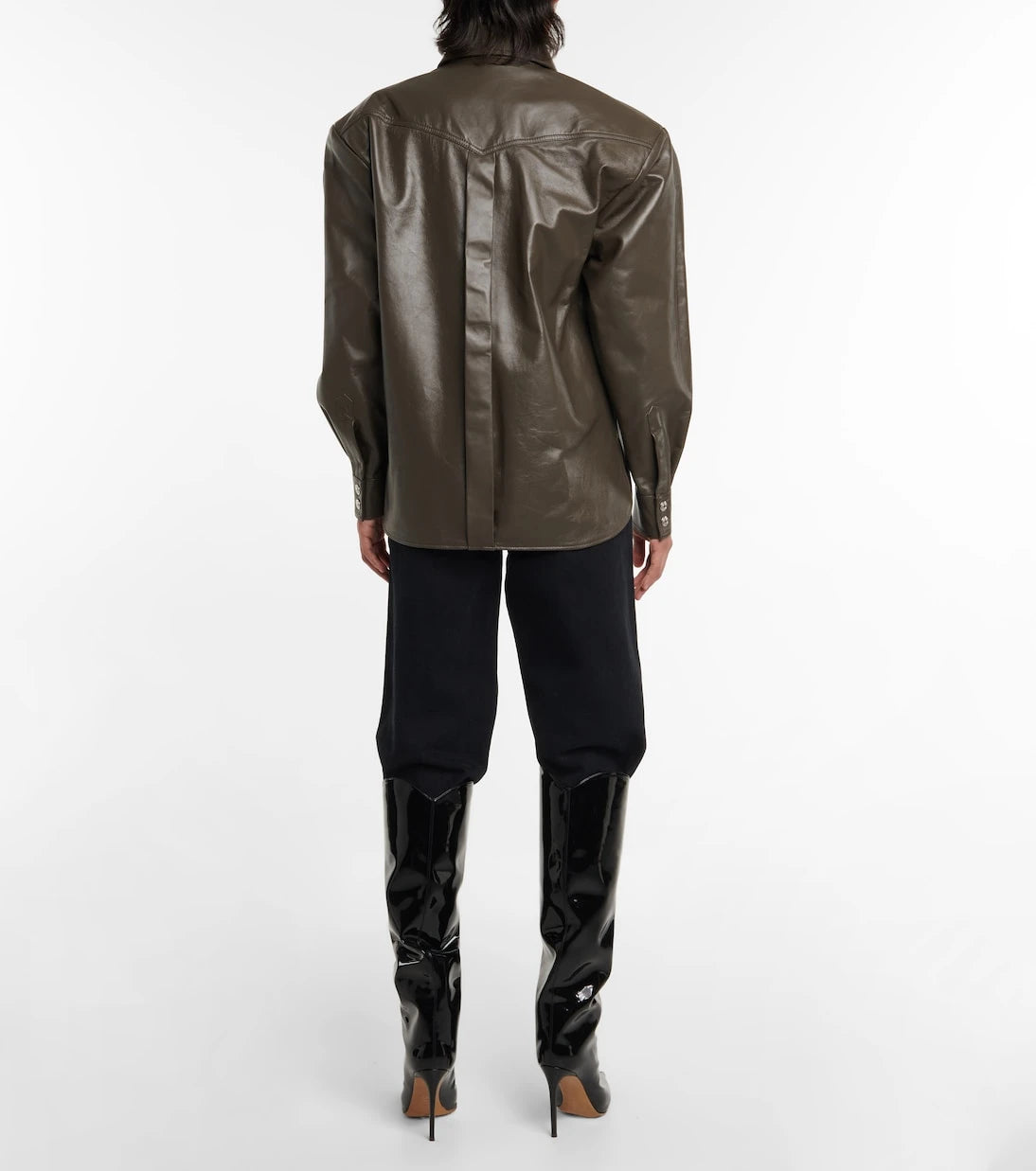 Alexandre Vauthier - Oversized leather shirt