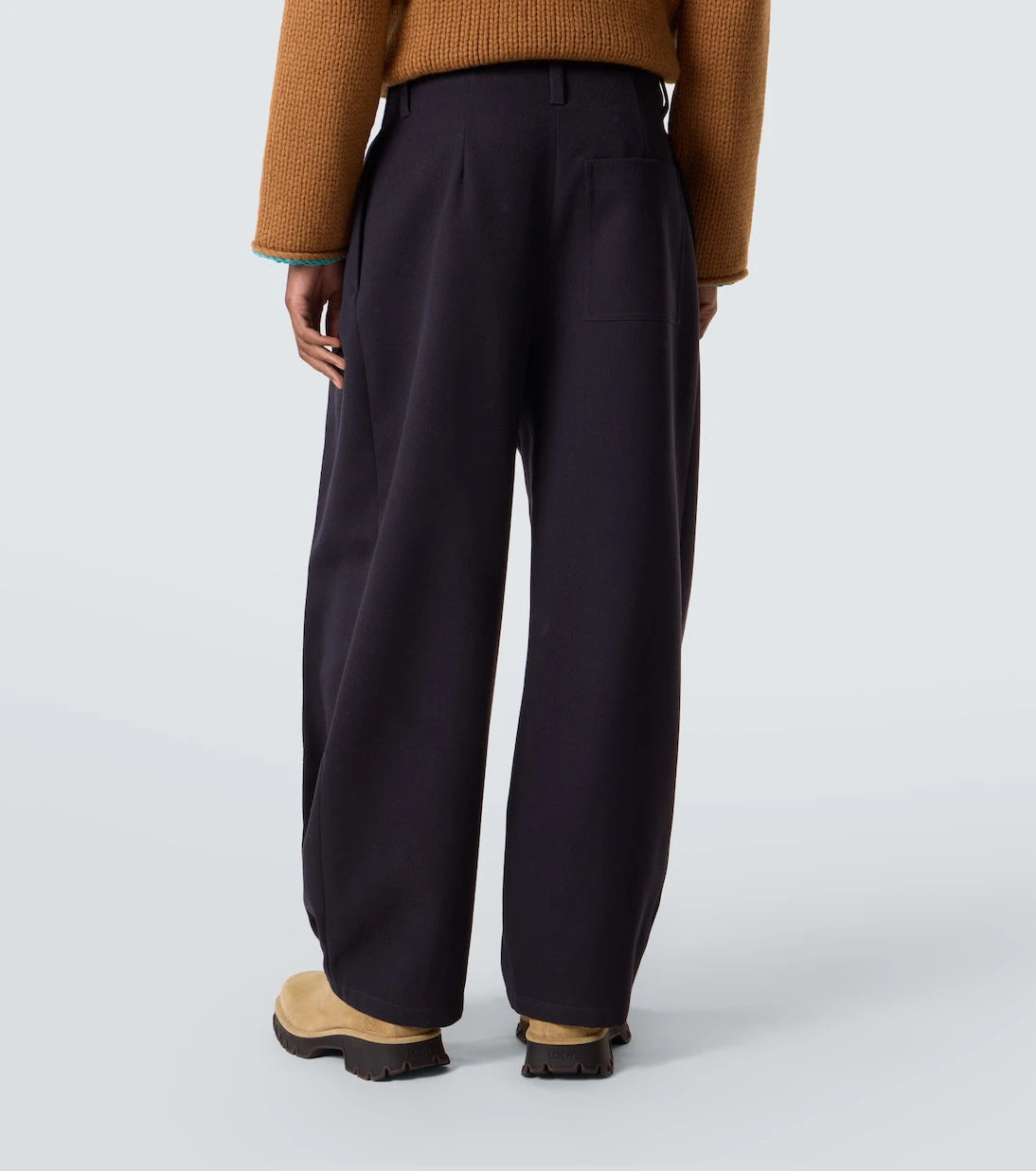 Loewe - Mid-rise cotton twill wide-leg pants