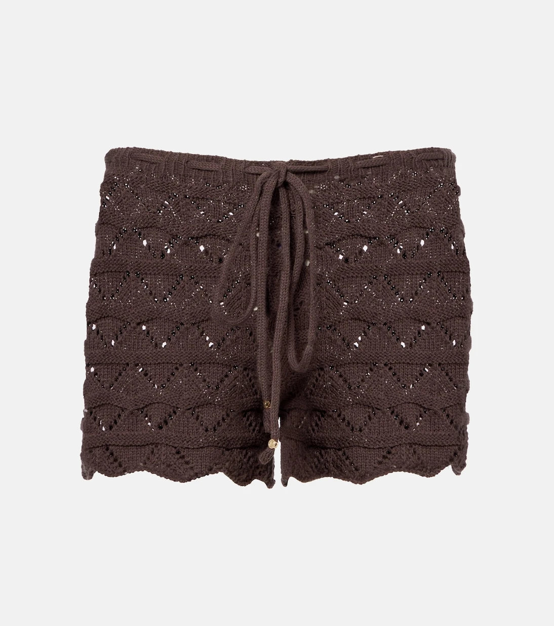 Bananhot - Mina open-knit cotton-blend shorts