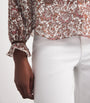 ME+EM Multi Silk-Blend Jacquard Blouse