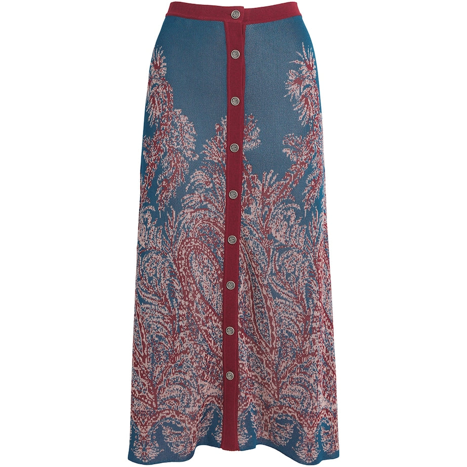 Multi Knitted Jacquard Maxi Skirt