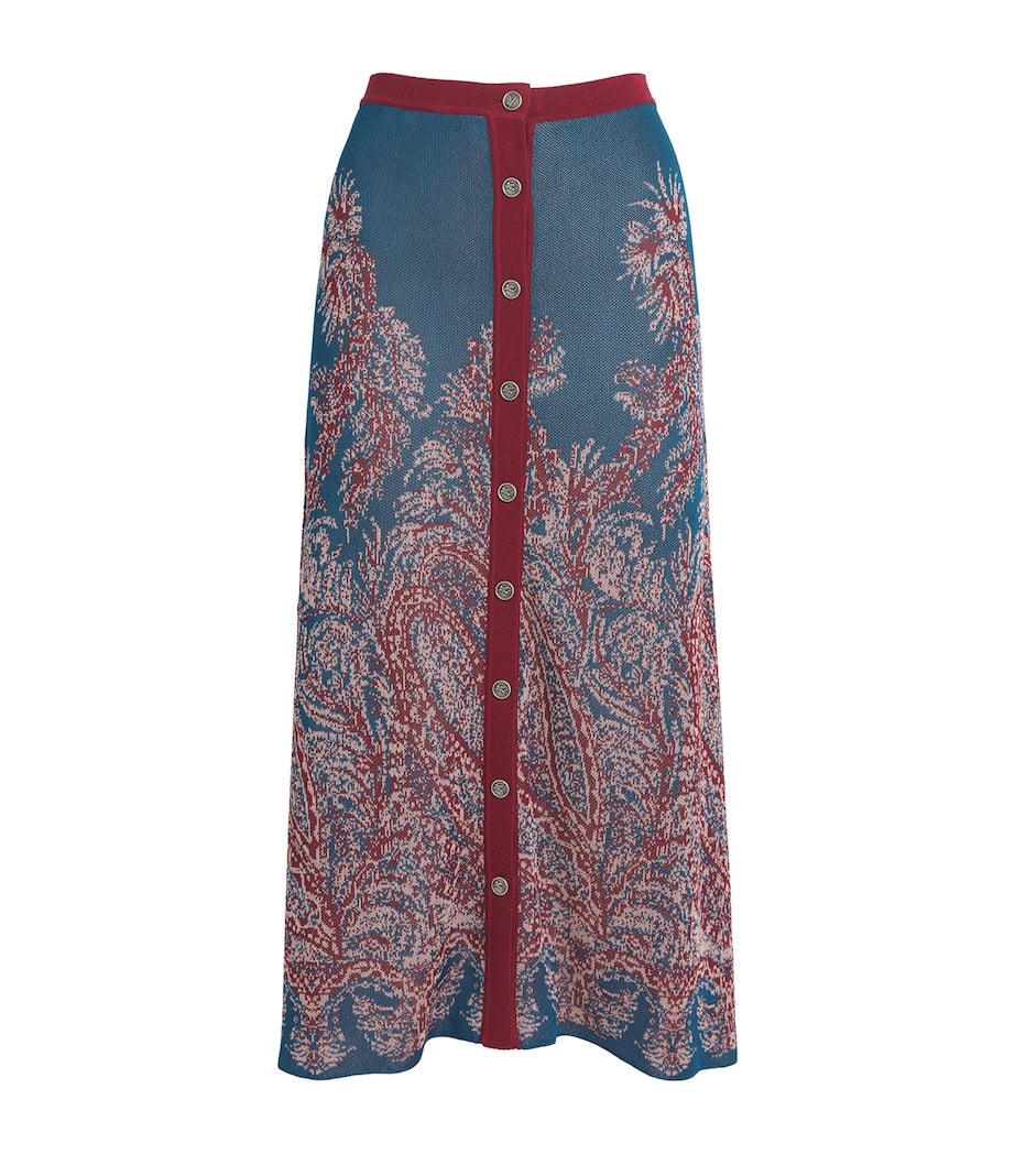 Multi Knitted Jacquard Maxi Skirt