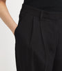 Toteme Black Double-Pleat Straight Trousers