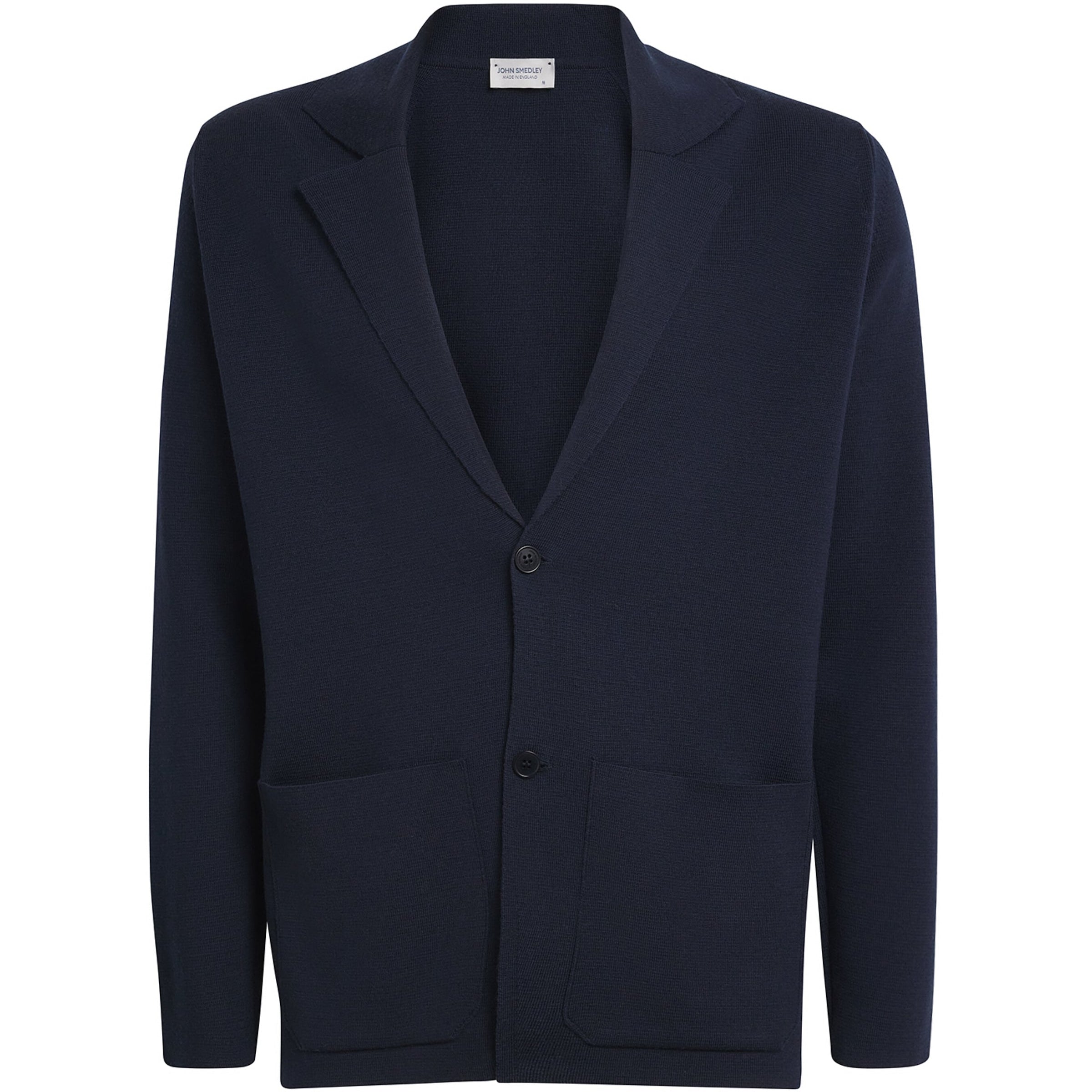 John Smedley Navy Merino Wool Autry Jacket