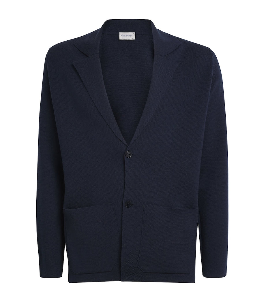 John Smedley Navy Merino Wool Autry Jacket