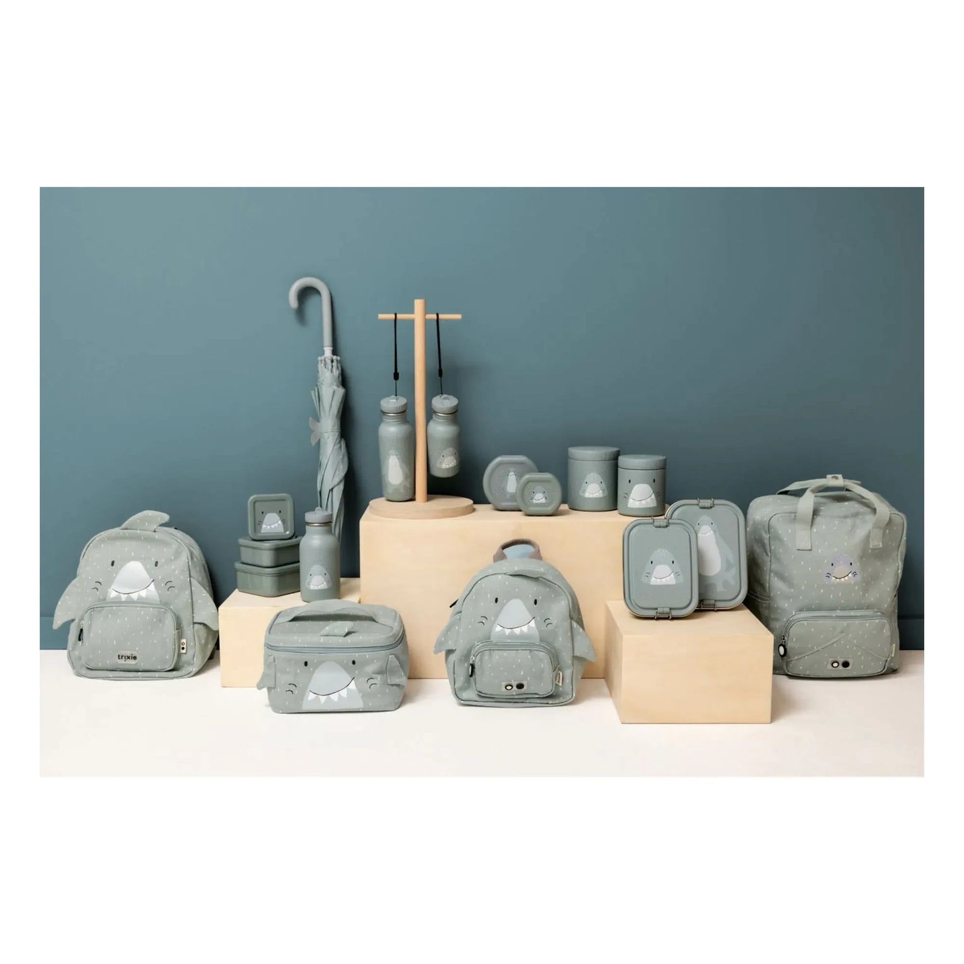 Trixie - Mr. Shark 3-piece snack boxes | Grey blue