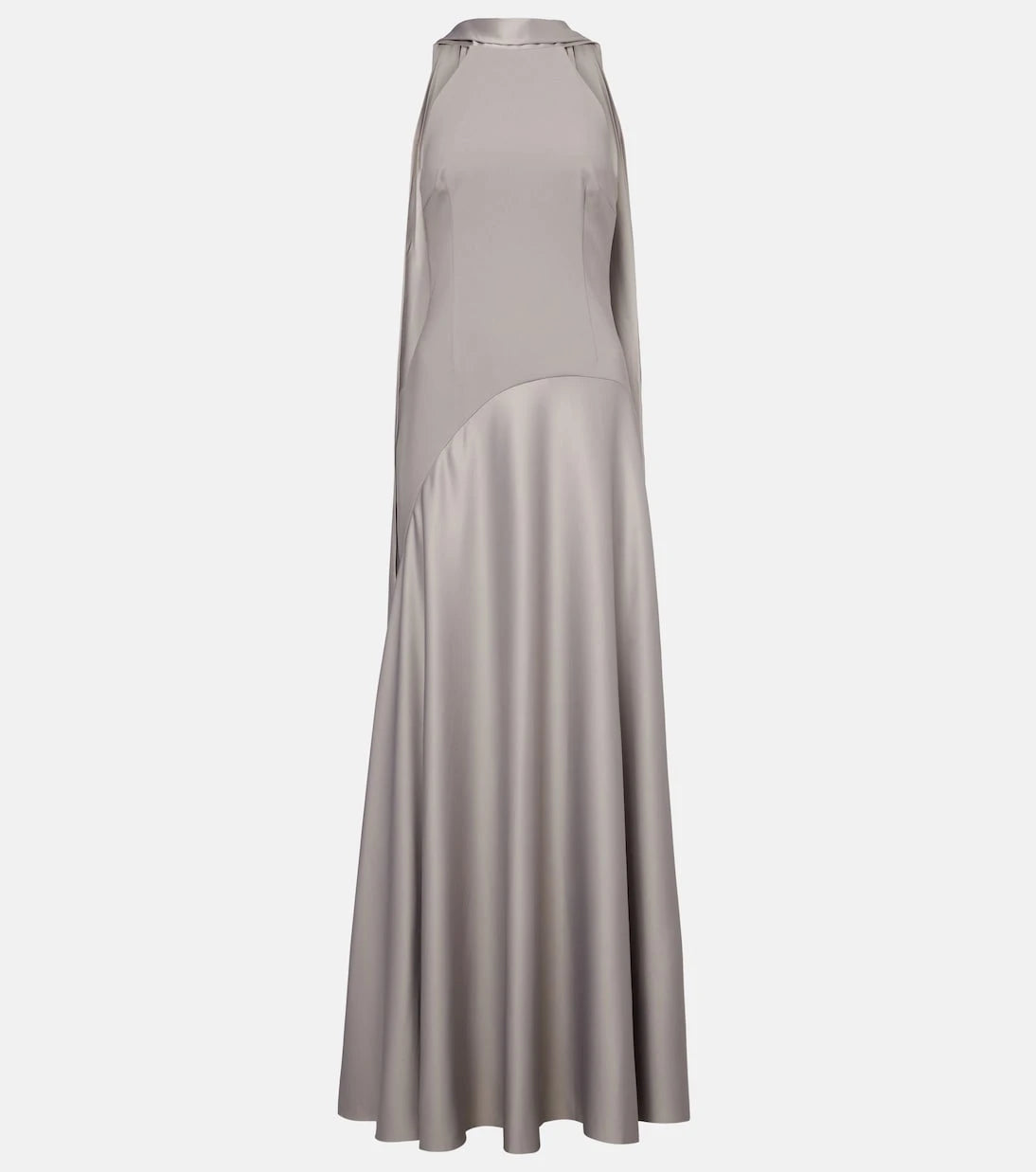 Solace London - Cece satin and crêpe gown