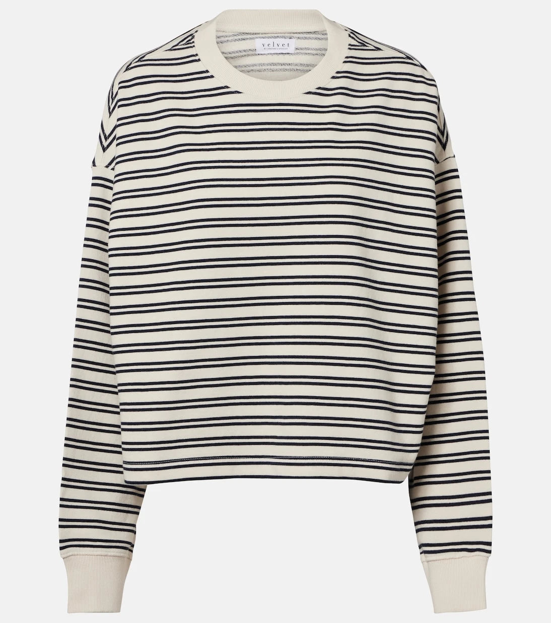 Velvet - Isabelle striped cotton jersey sweatshirt