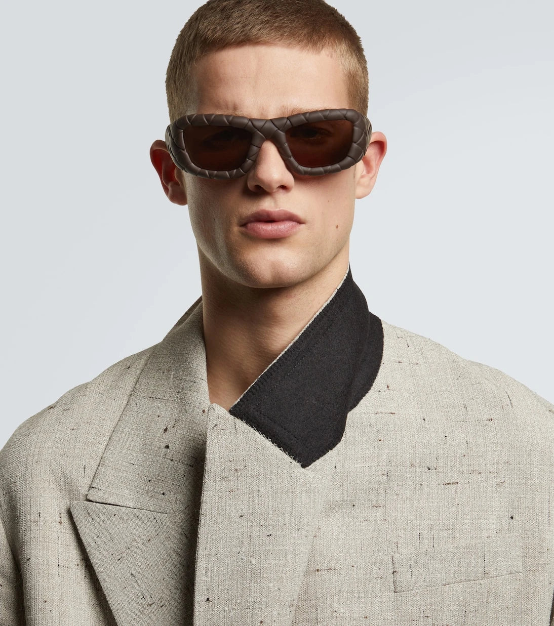Bottega Veneta - Intrecciato rectangular sunglasses
